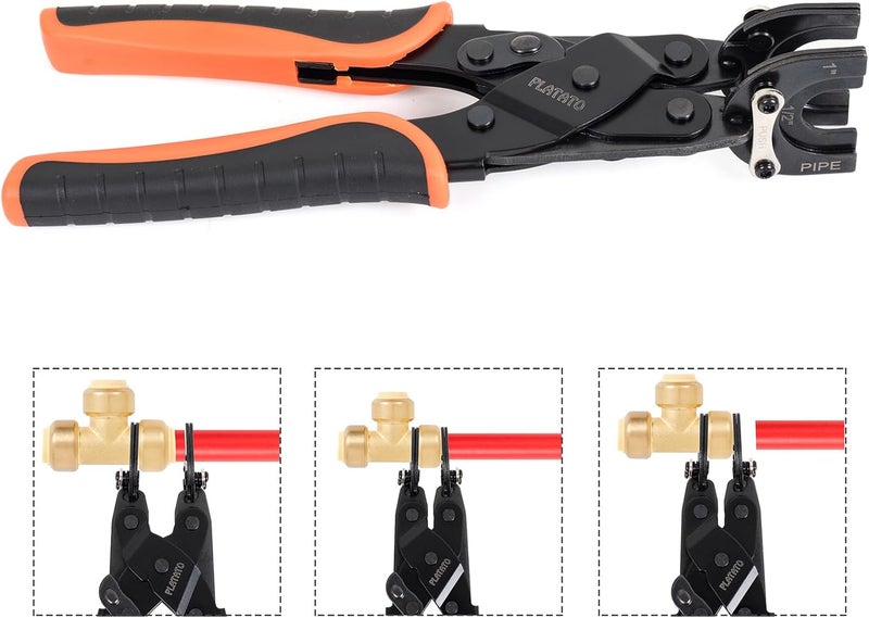 PLATATO Push to Connect Removal Tool Disconnect Tongs Tool for 1/2”, 3/4”, 1” Push in Fittings Plumbing Tools for Removal PEX PVC Copper Pipe - Image 4